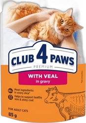 Club 4 Paws Kat Premium Adult Kalf in Saus 85 gram