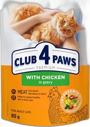 Club 4 Paws Kat Premium Adult Kip in Saus 85 gram