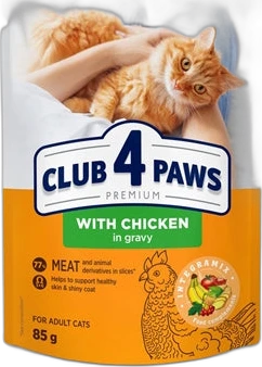 Club 4 Paws Kat Premium Adult Kip in Saus 85 gram