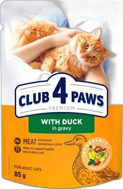 Club 4 Paws Kat Premium Adult Eend in Saus 85 gram