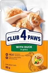 Club 4 Paws Kat Premium Adult Eend in Saus 85 gram Club 4 Paws Kat Premium Adult Eend in Saus 85 gram