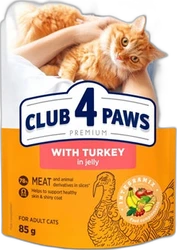 Club 4 Paws Kat Premium Adult Kalkoen in Gelei 85 gram