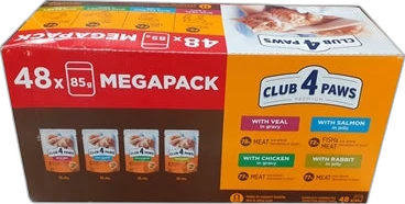 Club 4 Paws Kat Premium Megapack 48x85 gram Club 4 Paws Kat Premium Megapack 48x85 gram