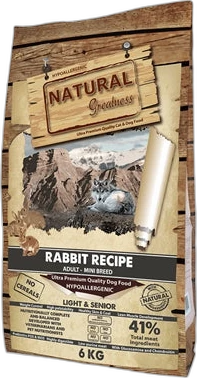 Natural Greatness Hond Droogvoer Rabbit Senior & Light Mini 6 kg