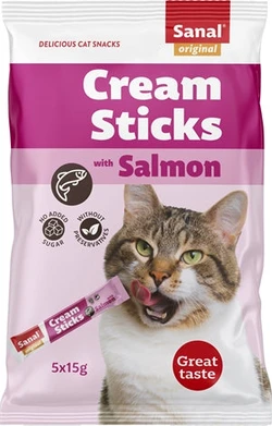 Sanal Kat Cream Sticks Zalm 5x15 gram