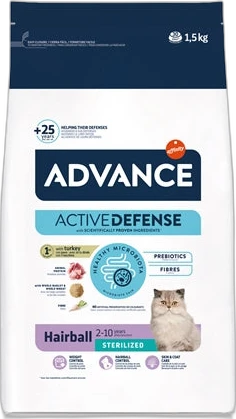 Advance Active Defense Kat Sterilized Hairball 1,5 kg