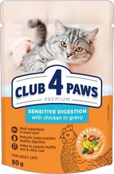 Club 4 Paws Kat Premium Adult Sensitive Digestion Kip in Saus 80 gram Club 4 Paws Kat Premium Adult Sensitive Digestion Kip in Saus 80 gram