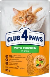 Club 4 Paws Kat Premium Senior 7+ Kip in Saus 85 gram
