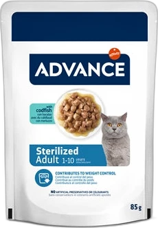 Advance Kat Natvoer Sterilized Kabeljauw 12x85 gram