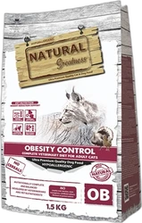 Zak Natural Greatness Obesity Control kattenvoer met lynxillustratie Zak kattenvoer Natural Greatness Obesity Control 1,5 kg met lynxillustratie en rood-wit etiket