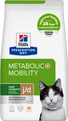 Zak Hill's Prescription Diet Metabolic + Mobility kattenvoer met afbeelding van een zwart-witte kat en productetiket