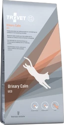 Trovet Urinary Calm UCD kattenvoer — zak met springende kat en diagonale strepen Zak Trovet Urinary Calm UCD kattenvoer met stiliseerde springende kat en diagonale strepen in grijs en oranje